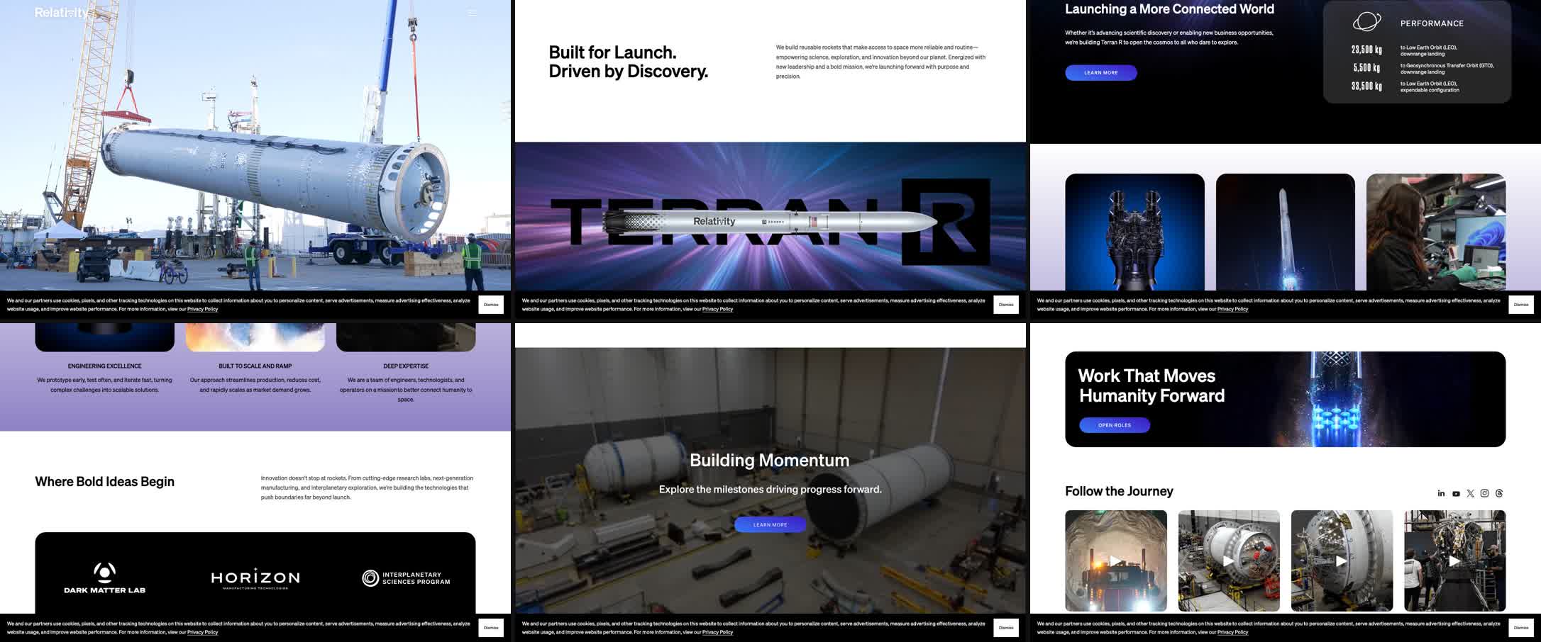 Screenshot of Relativity Space